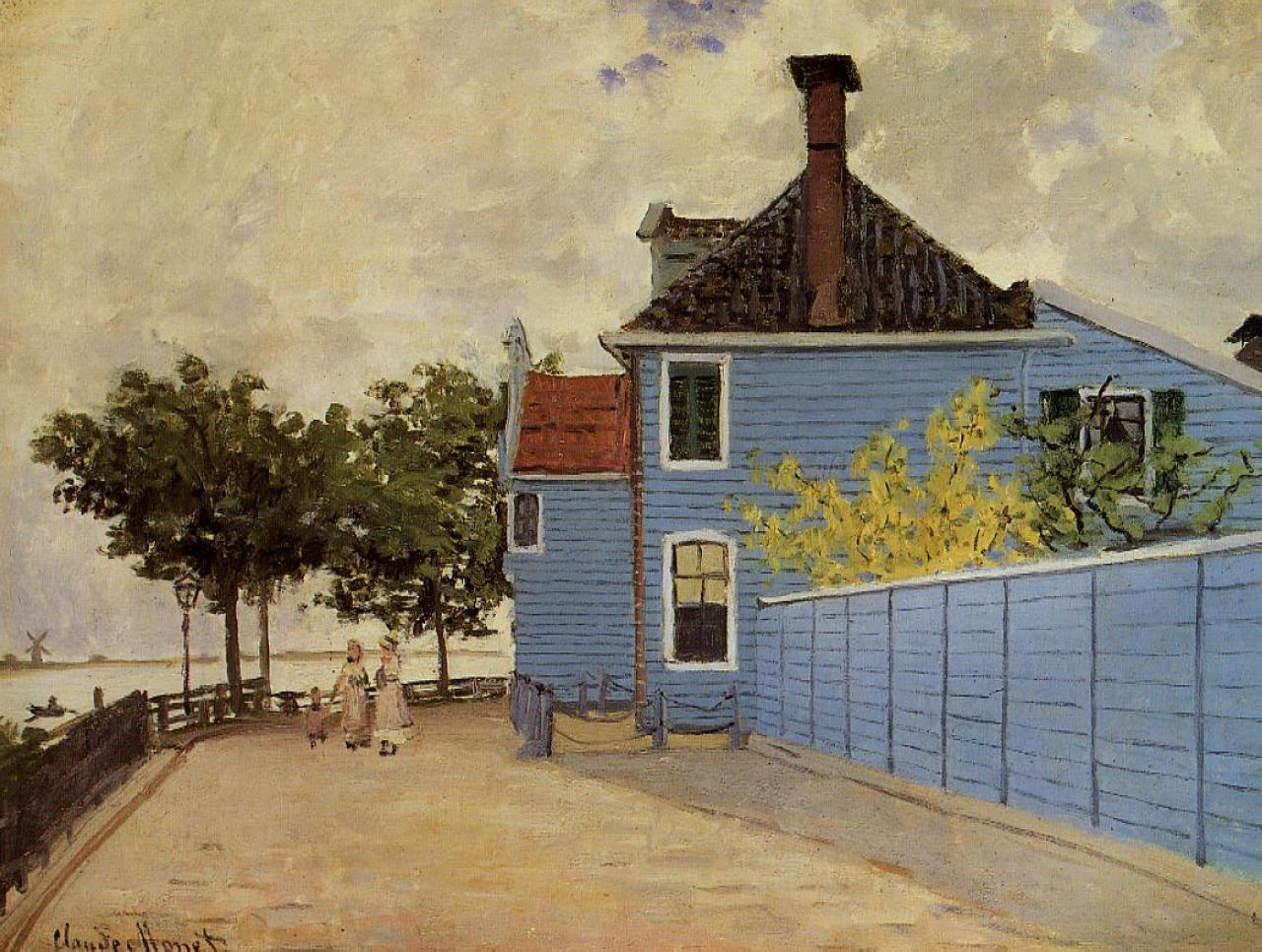 Клод Моне картина Синий дом в Заандаме. 1871г